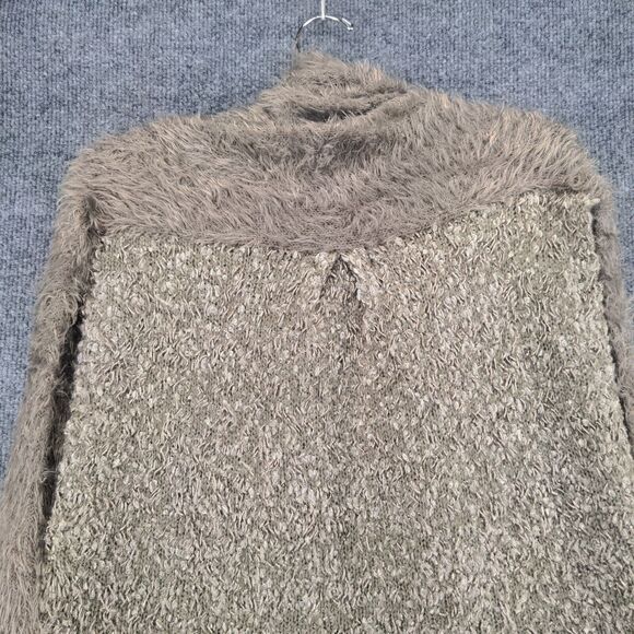 Alberto Makali Womens Shawl Wrap Poncho Gray Medium Faux Fur Fringed Nylon - Picture 7 of 12